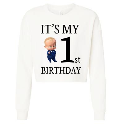 It's My 1st Birthday Cropped Pullover Crew