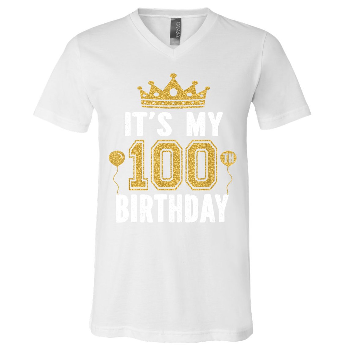 Its My 100th Birthday Gift For 100 Years Old Man And Woman V-Neck T-Shirt
