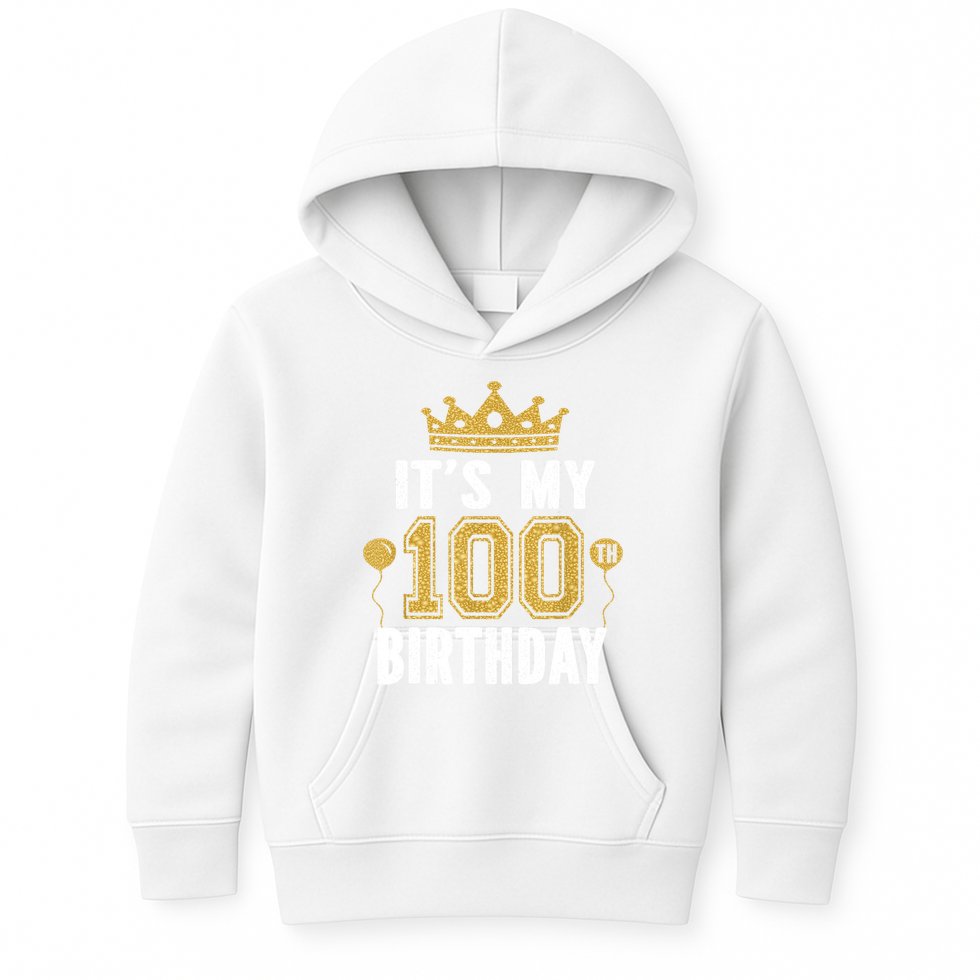Its My 100th Birthday Gift For 100 Years Old Man And Woman Kids Hoodie
