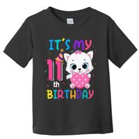 It's My 11th Birthday Funny Cat Birthday 11 Year Old Toddler T-Shirt