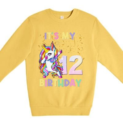 It's My 12th Birthday Unicorn 12 Year Olds Outfit Premium Crewneck Sweatshirt