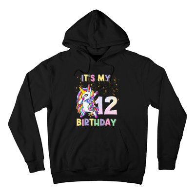 It's My 12th Birthday Unicorn 12 Year Olds Outfit Hoodie