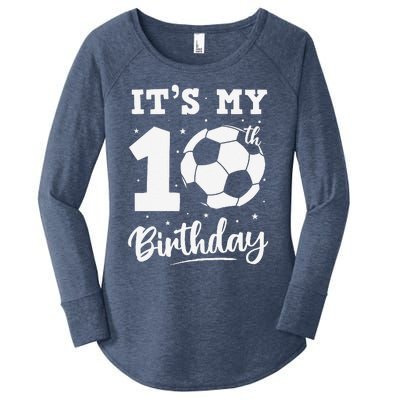 ItS My 10th Birthday Soccer Ten Year Old Birthday Boy Women's Perfect Tri Tunic Long Sleeve Shirt