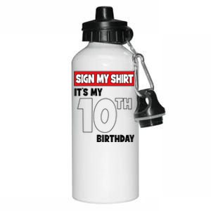 It's My 10th Birthday Party 10 Years Old   Sign My Aluminum Water Bottle