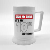 It's My 10th Birthday Party 10 Years Old   Sign My Beer Stein