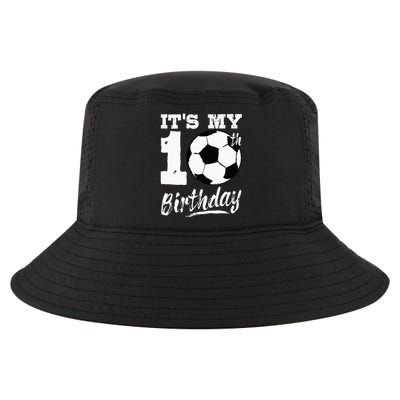 Its My 10th Birthday Soccer Player 10 Bday Party Team Cool Comfort Performance Bucket Hat