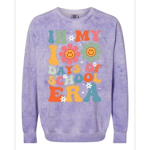 In My 100 Days Of School Era Groovy Teacher 100th Day Colorblast Crewneck Sweatshirt