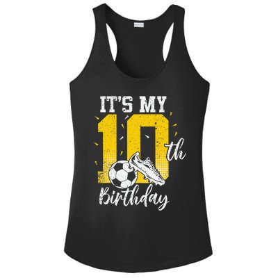 ItS My 10th Birthday Soccer 10th Birthday Player Ladies PosiCharge Competitor Racerback Tank