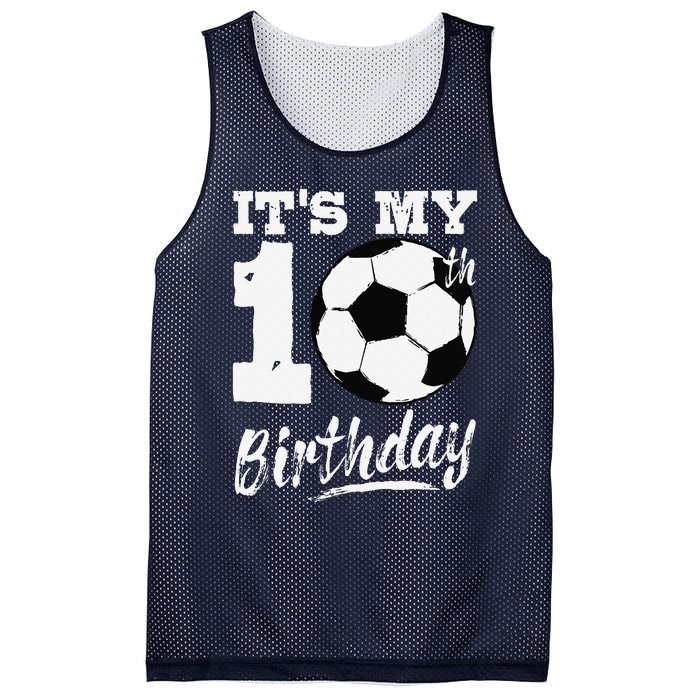 ItS My 10th Birthday Soccer Player 10 Bday Party Team Mesh Reversible Basketball Jersey Tank