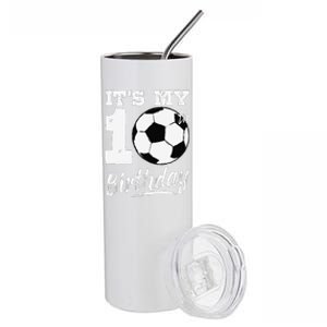 ItS My 10th Birthday Soccer Player 10 Bday Party Team Stainless Steel Tumbler