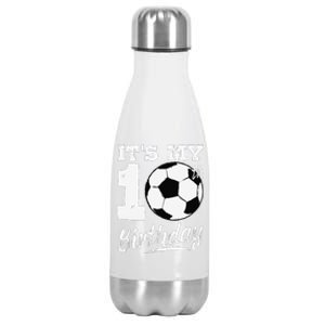 ItS My 10th Birthday Soccer Player 10 Bday Party Team Stainless Steel Insulated Water Bottle