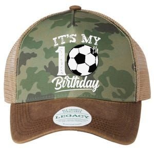 ItS My 10th Birthday Soccer Player 10 Year Old Legacy Tie Dye Trucker Hat