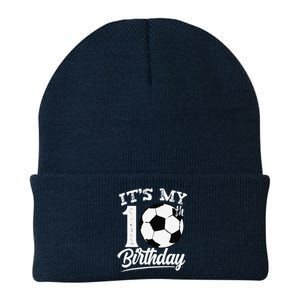 ItS My 10th Birthday Soccer Player 10 Year Old Knit Cap Winter Beanie