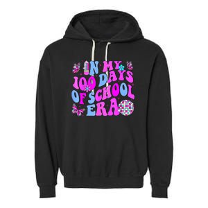 In My 100 Days Of School Era Retro Disco 100th Day Of School Garment-Dyed Fleece Hoodie