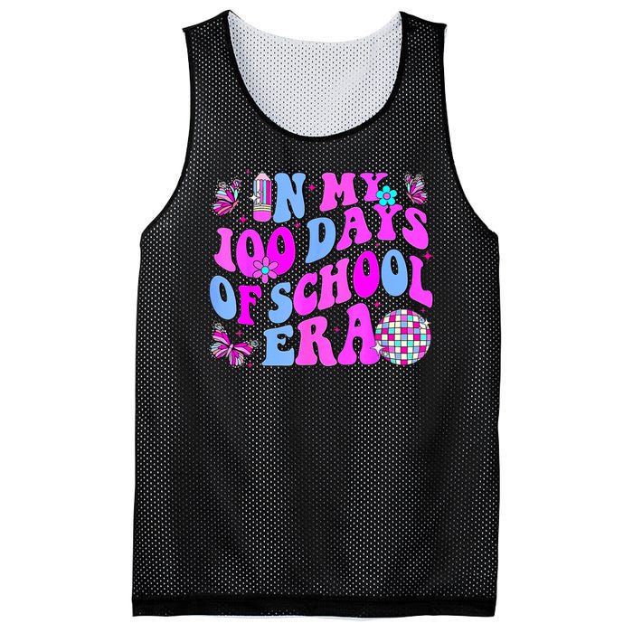 In My 100 Days Of School Era Retro Disco 100th Day Of School Mesh Reversible Basketball Jersey Tank