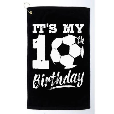 Its My 10th Birthday Soccer Player 10 Bday Party Team Golf Towel