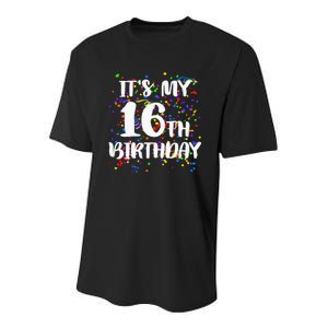 Its My 16th Birthday Youth Performance Sprint T-Shirt