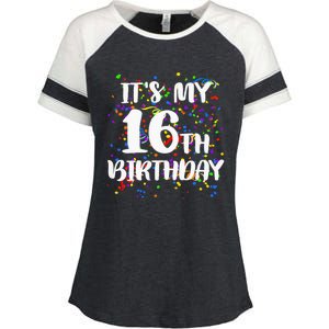 Its My 16th Birthday Enza Ladies Jersey Colorblock Tee