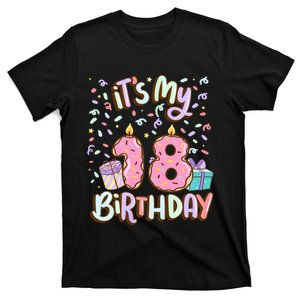 ItS My 18th Birthday Cake Donut 18 Year Old Confetti T-Shirt