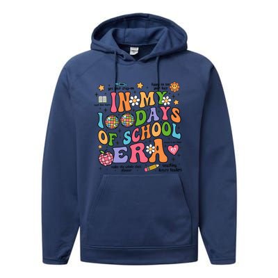 In My 100 Days Of School Era Retro School Celebration Performance Fleece Hoodie