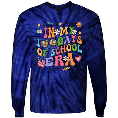 In My 100 Days Of School Era Retro School Celebration Tie-Dye Long Sleeve Shirt