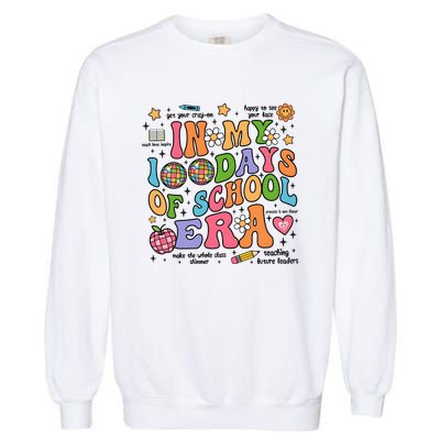 In My 100 Days Of School Era Retro School Celebration Garment-Dyed Sweatshirt