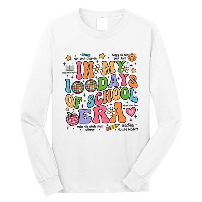 In My 100 Days Of School Era Retro School Celebration Long Sleeve Shirt