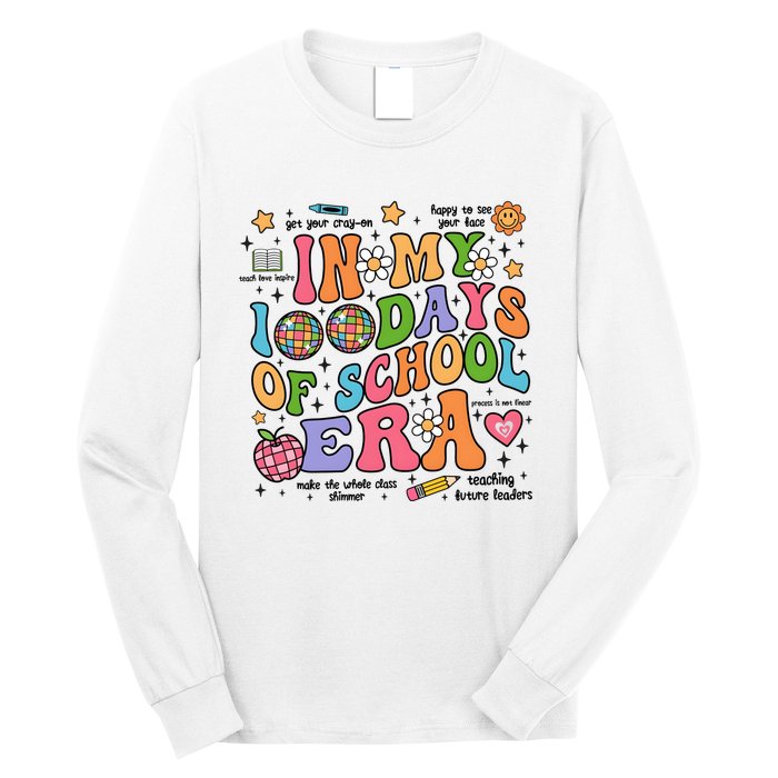 In My 100 Days Of School Era Retro School Celebration Long Sleeve Shirt