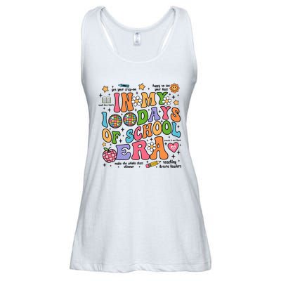 In My 100 Days Of School Era Retro School Celebration Ladies Essential Flowy Tank