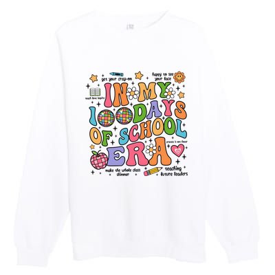 In My 100 Days Of School Era Retro School Celebration Premium Crewneck Sweatshirt