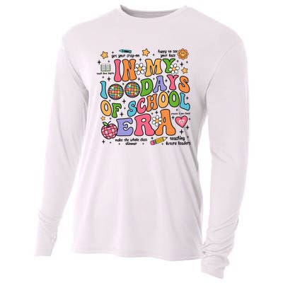 In My 100 Days Of School Era Retro School Celebration Cooling Performance Long Sleeve Crew