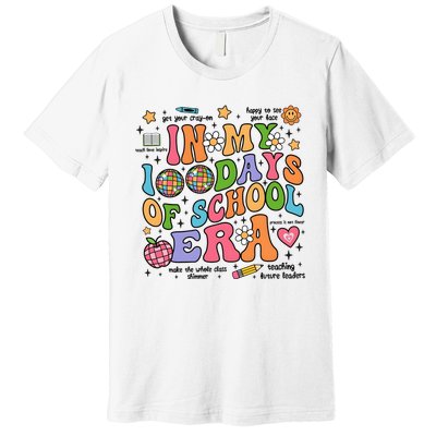 In My 100 Days Of School Era Retro School Celebration Premium T-Shirt