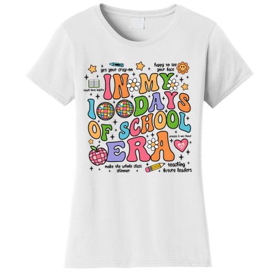 In My 100 Days Of School Era Retro School Celebration Women's T-Shirt