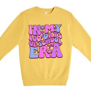 In My 100 Days Of School Era Retro Disco 100th Day Of School Premium Crewneck Sweatshirt