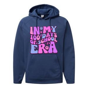 In My 100 Days Of School Era Retro Disco 100th Day Of School Performance Fleece Hoodie