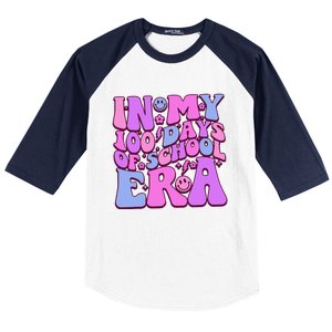 In My 100 Days Of School Era Retro Disco 100th Day Of School Baseball Sleeve Shirt