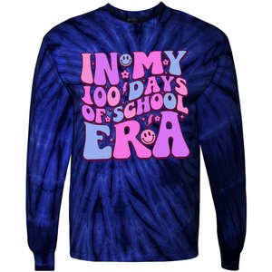 In My 100 Days Of School Era Retro Disco 100th Day Of School Tie-Dye Long Sleeve Shirt