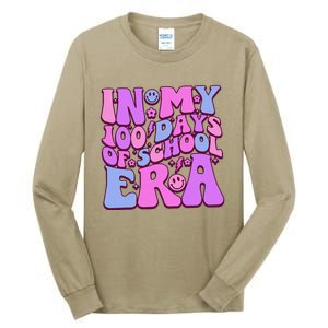 In My 100 Days Of School Era Retro Disco 100th Day Of School Tall Long Sleeve T-Shirt