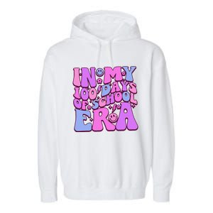 In My 100 Days Of School Era Retro Disco 100th Day Of School Garment-Dyed Fleece Hoodie