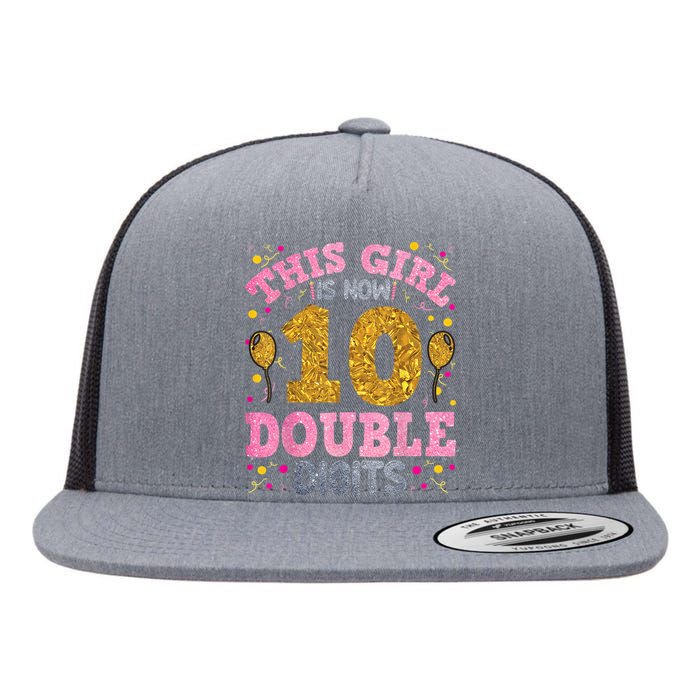 It's My 10th Birthday | This Girl Is Now 10 Years Old Flat Bill Trucker Hat