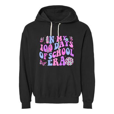 In My 100 Days Of School Era Retro Disco 100th Day Of School Garment-Dyed Fleece Hoodie