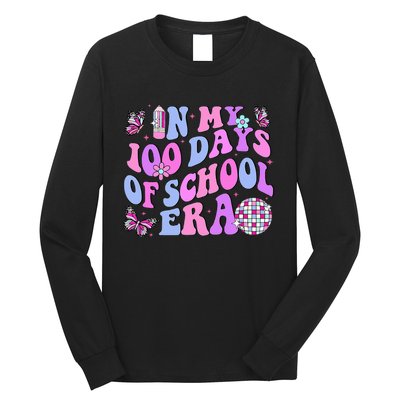 In My 100 Days Of School Era Retro Disco 100th Day Of School Long Sleeve Shirt