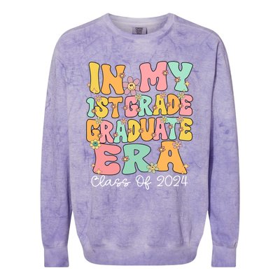 In My 1st Grade Graduate Era Groovy Last Day Of First Grade Gift Colorblast Crewneck Sweatshirt