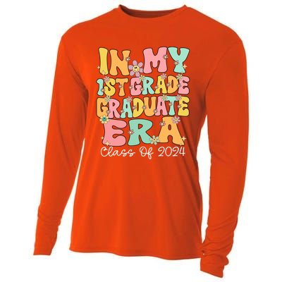 In My 1st Grade Graduate Era Groovy Last Day Of First Grade Gift Cooling Performance Long Sleeve Crew