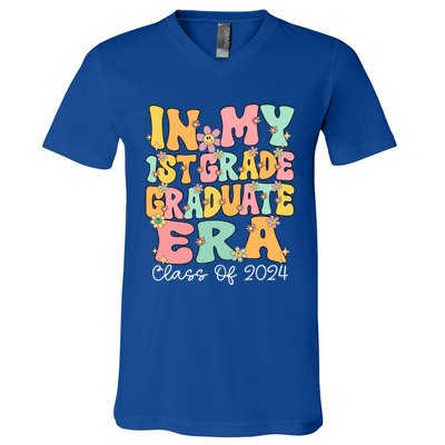 In My 1st Grade Graduate Era Groovy Last Day Of First Grade Gift V-Neck T-Shirt