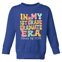 In My 1st Grade Graduate Era Groovy Last Day Of First Grade Gift Toddler Sweatshirt