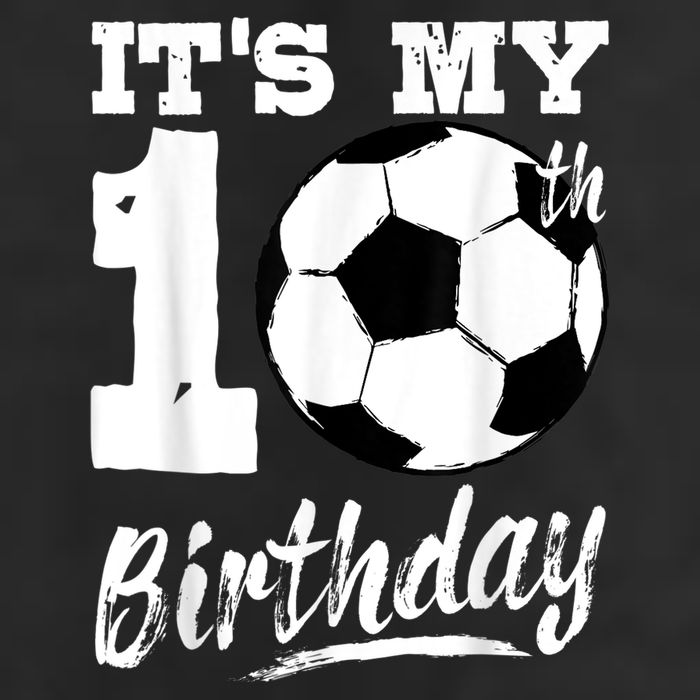 It's My 10th Birthday Soccer Player 10 Bday Party Team 7 Panel Mesh Trucker Snapback Hat