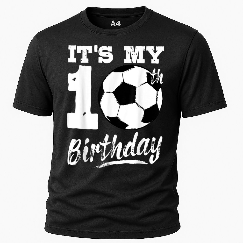 It's My 10th Birthday Soccer Player 10 Bday Party Team Cooling Performance Crew T-Shirt
