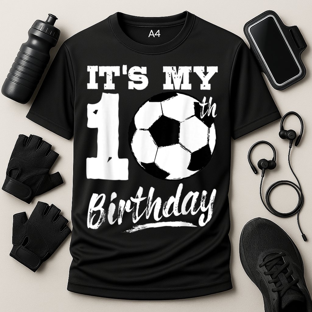 It's My 10th Birthday Soccer Player 10 Bday Party Team Cooling Performance Crew T-Shirt