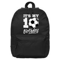 It's My 10th Birthday Soccer Player 10 Bday Party Team 16 in Basic Backpack
